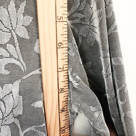 Vintage Y2k 70s Clio PM LongSleeve Gray Floral Top Whimsigoth Retro Disco - Picture 14 of 15